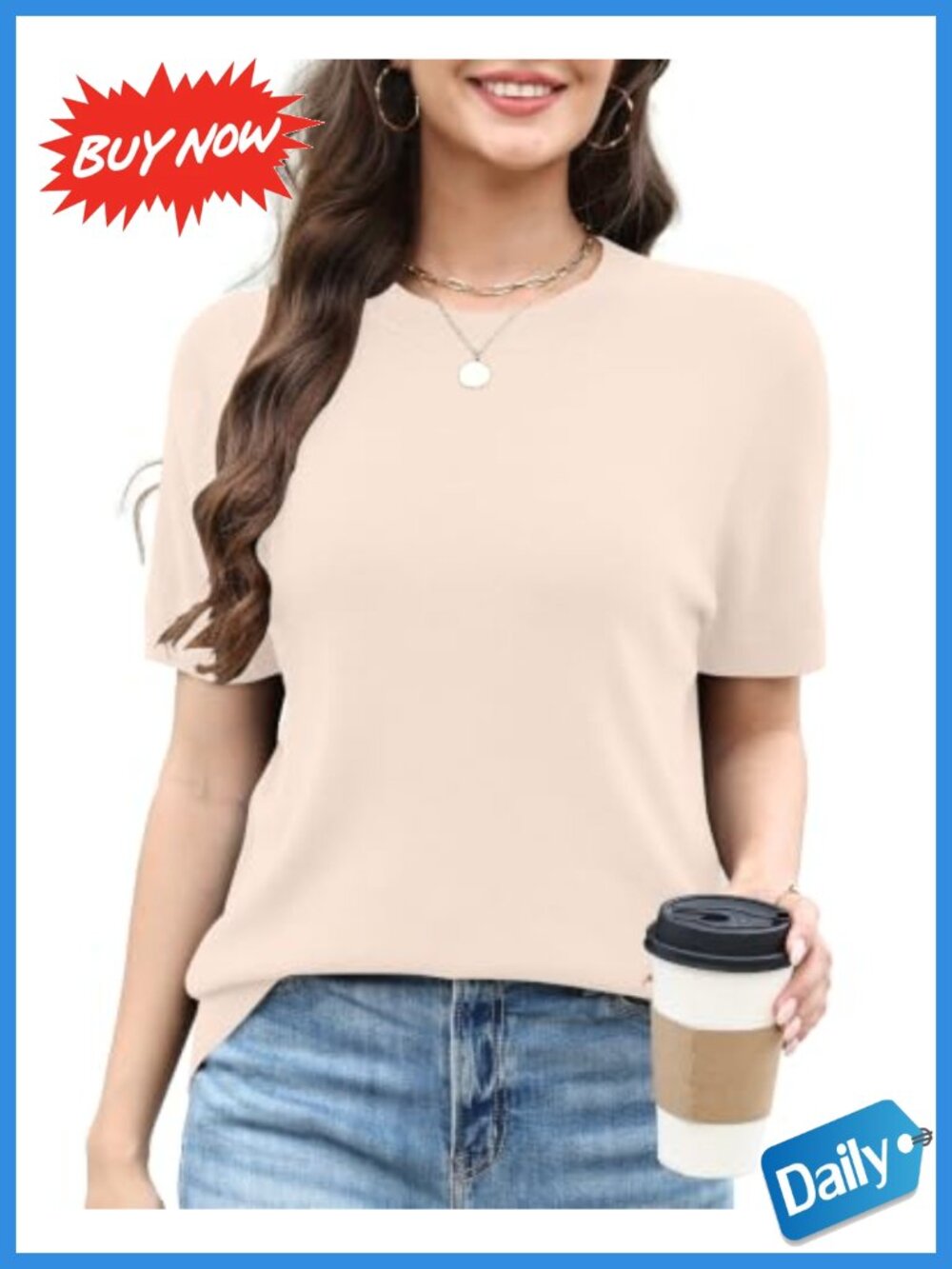 Women's 100% Merino Wool Sweater Short Sleeve Crew Neck Business Casual Top